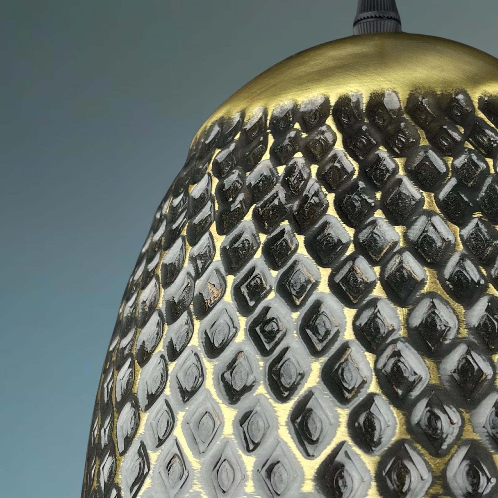 Handmade Hammered Brass Pendant Light - Moroccan Style Dome Lamp - Mettlemix