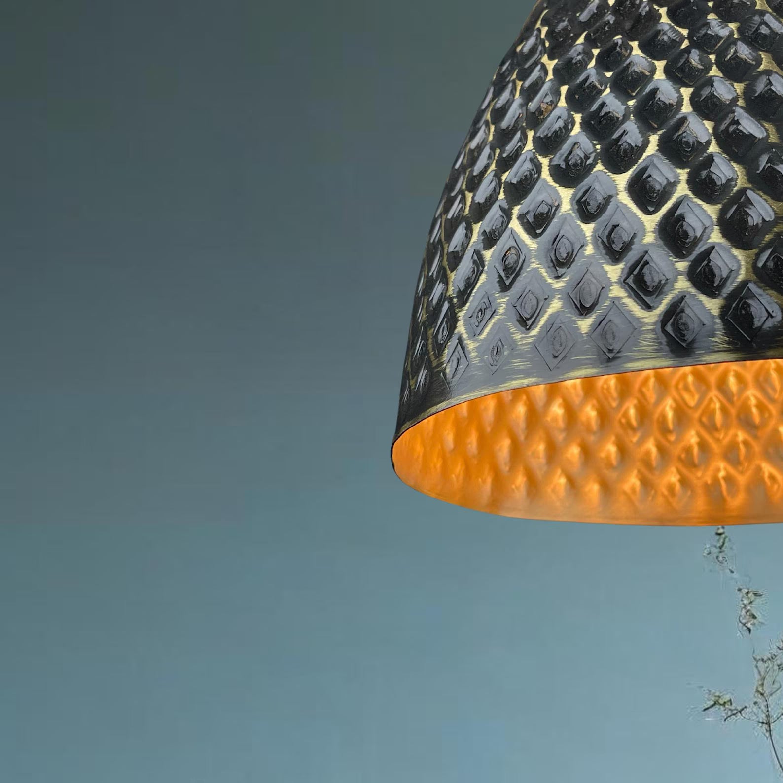 Handmade Hammered Brass Pendant Light - Moroccan Style Dome Lamp - Mettlemix