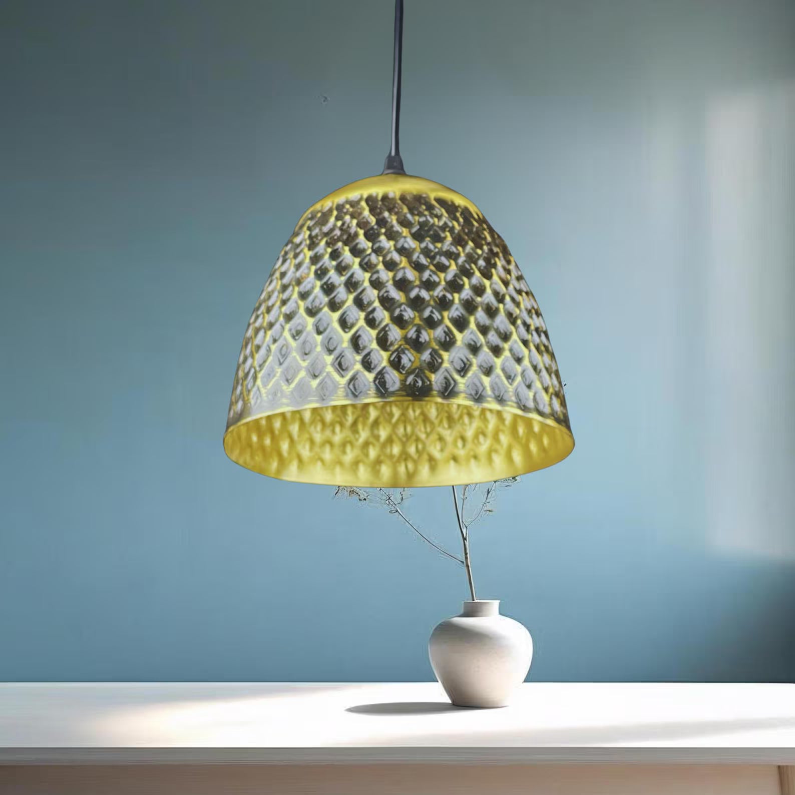 Handmade Hammered Brass Pendant Light - Moroccan Style Dome Lamp - Mettlemix