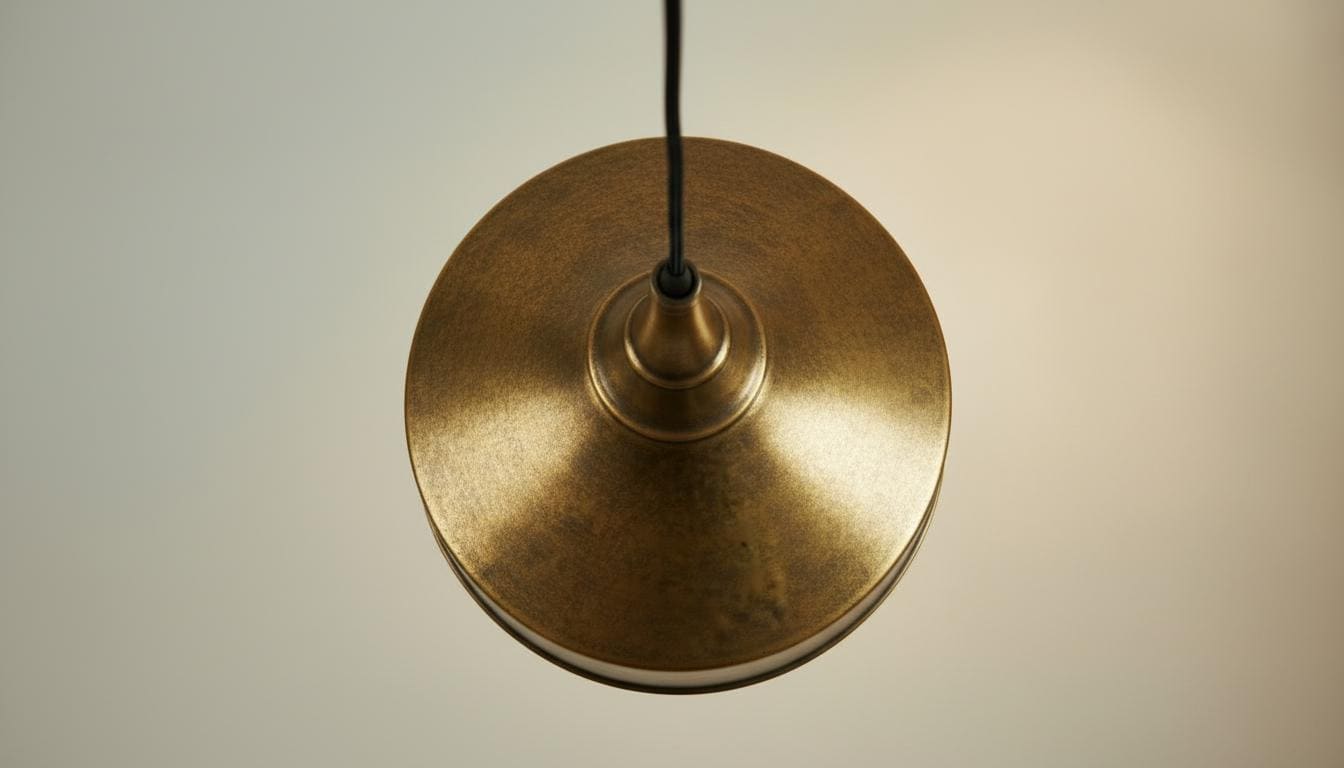 Aged Brass Dome Pendant Light - Antique Kitchen Island Hanging Lamp - Mettlemix