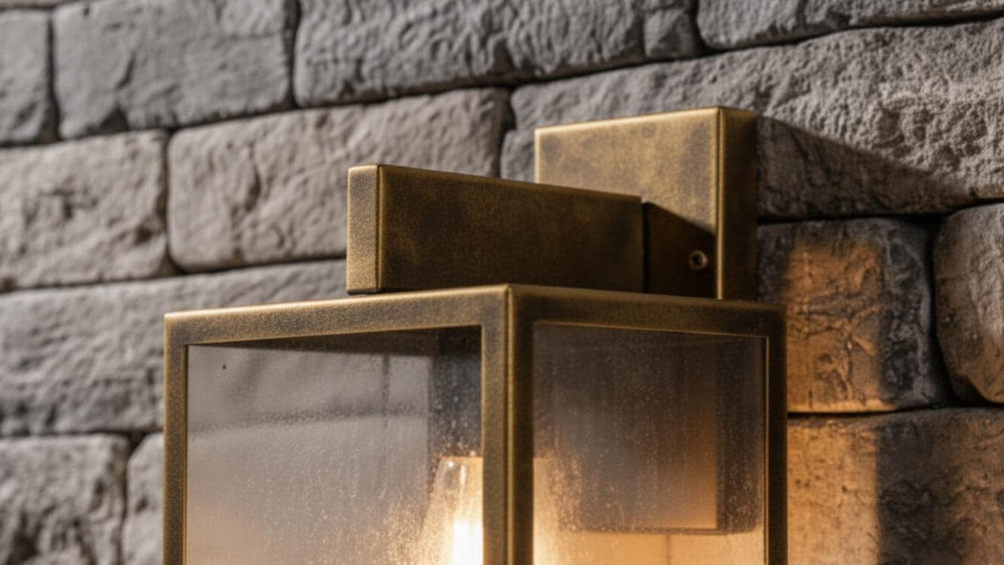 Antique Brass Box Lantern Wall Sconce - Modern Farmhouse Light - Mettlemix