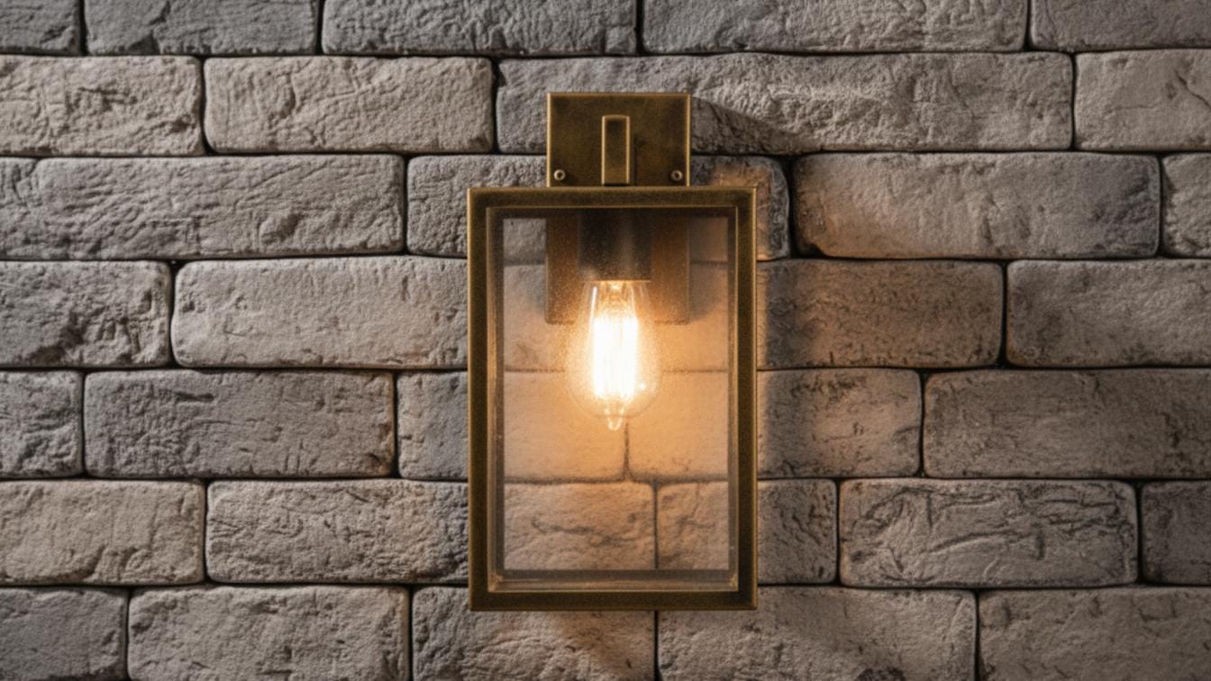Antique Brass Box Lantern Wall Sconce - Modern Farmhouse Light - Mettlemix