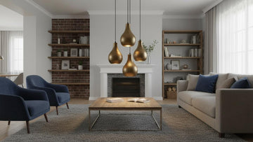 Antique Brass Hammered Teardrop Pendant Light - Moroccan Ceiling Lamp - Mettlemix