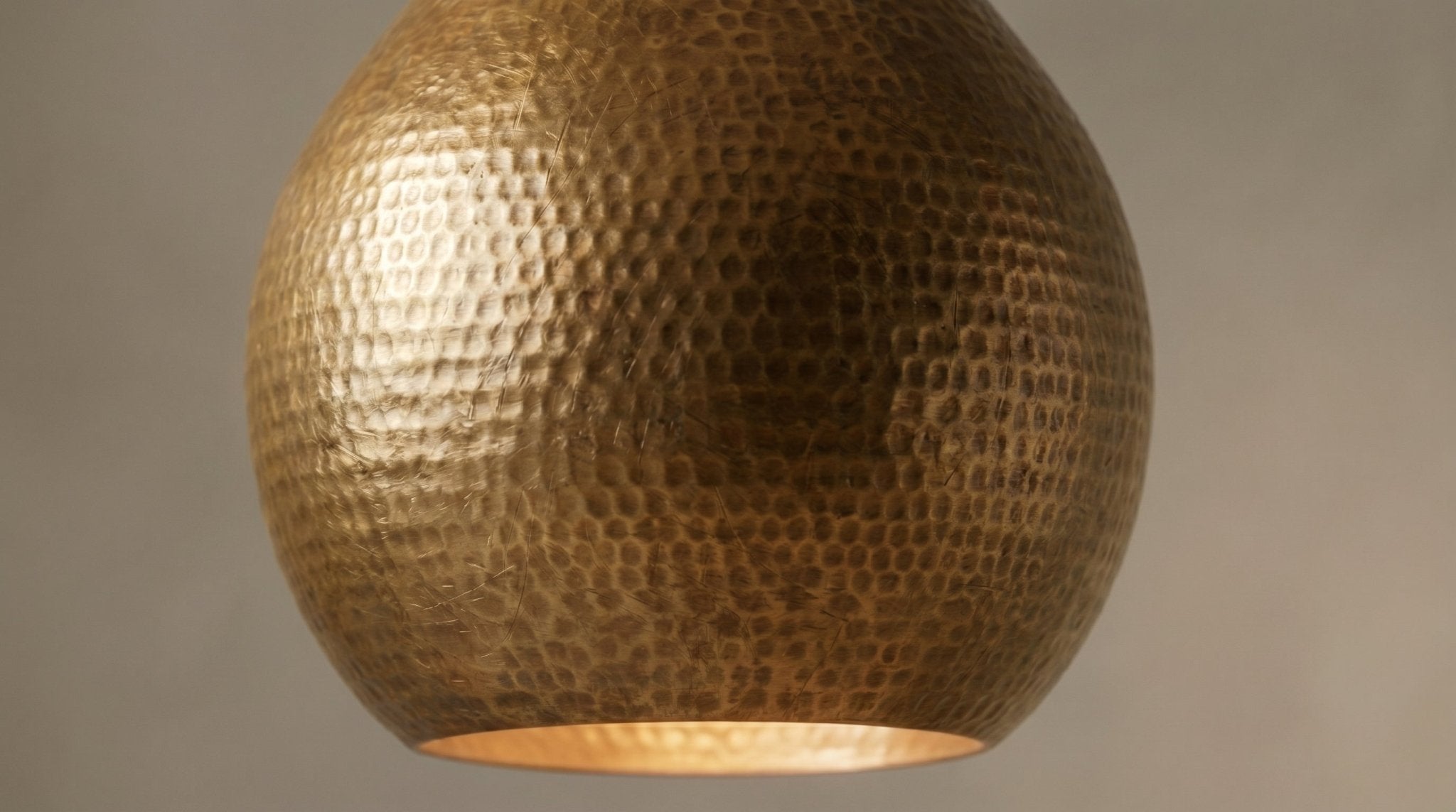 Antique Brass Hammered Teardrop Pendant Light - Moroccan Ceiling Lamp - Mettlemix