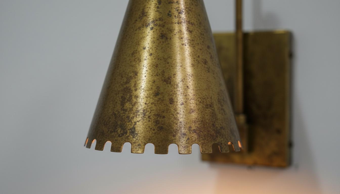 Antique Brass Wall Sconce - Rustic Handmade Vintage Lamp - Mettlemix