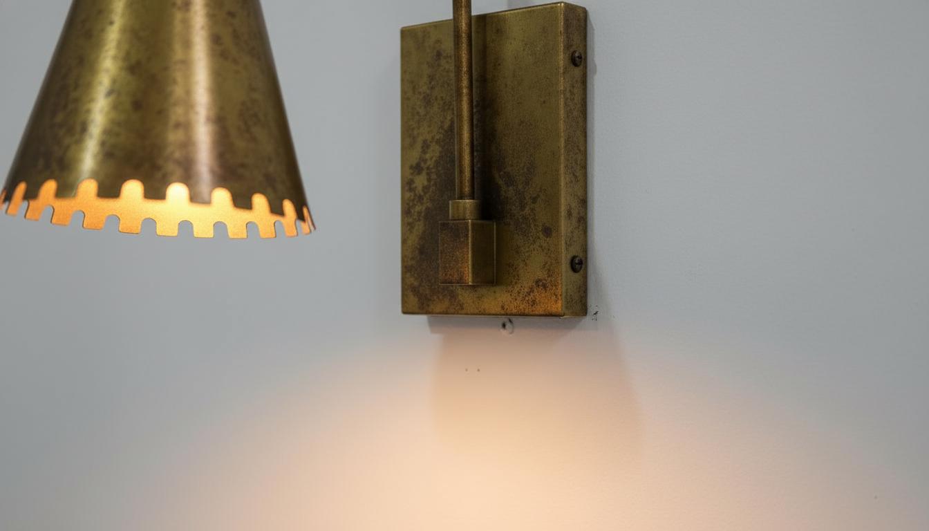 Antique Brass Wall Sconce - Rustic Handmade Vintage Lamp - Mettlemix