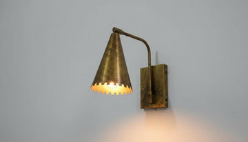 Antique Brass Wall Sconce - Rustic Handmade Vintage Lamp - Mettlemix