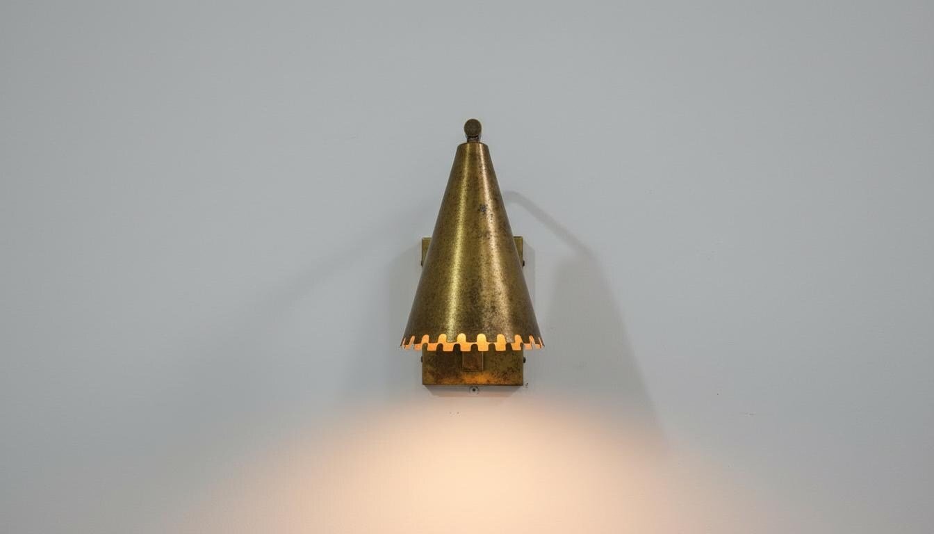 Antique Brass Wall Sconce - Rustic Handmade Vintage Lamp - Mettlemix