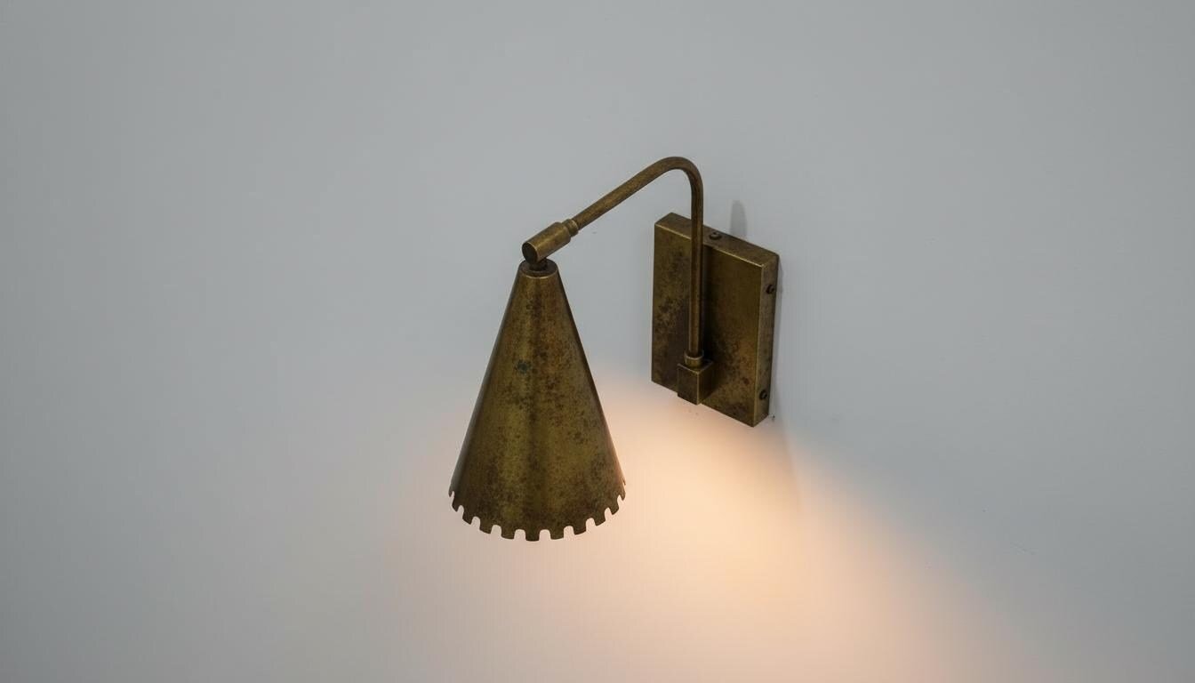 Antique Brass Wall Sconce - Rustic Handmade Vintage Lamp - Mettlemix