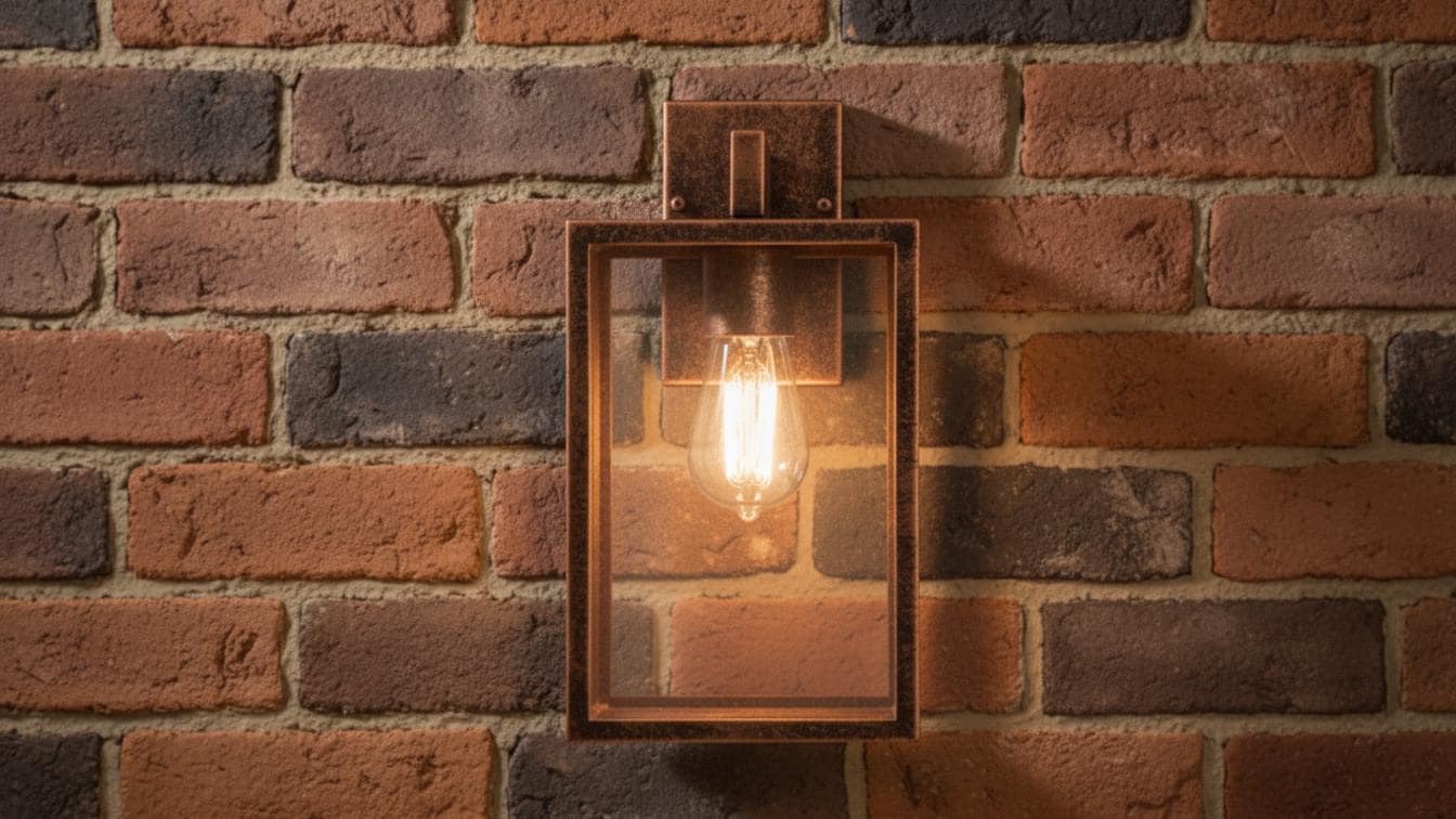 Antique Copper Box Lantern - Rustic Outdoor Wall Sconce - Mettlemix