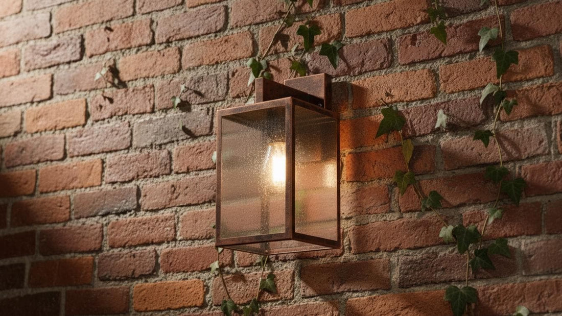 Antique Copper Box Lantern - Rustic Outdoor Wall Sconce - Mettlemix