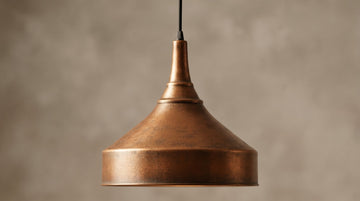 Antique Copper Dome Pendant Light - Rustic Vintage Ceiling Lamp - Mettlemix