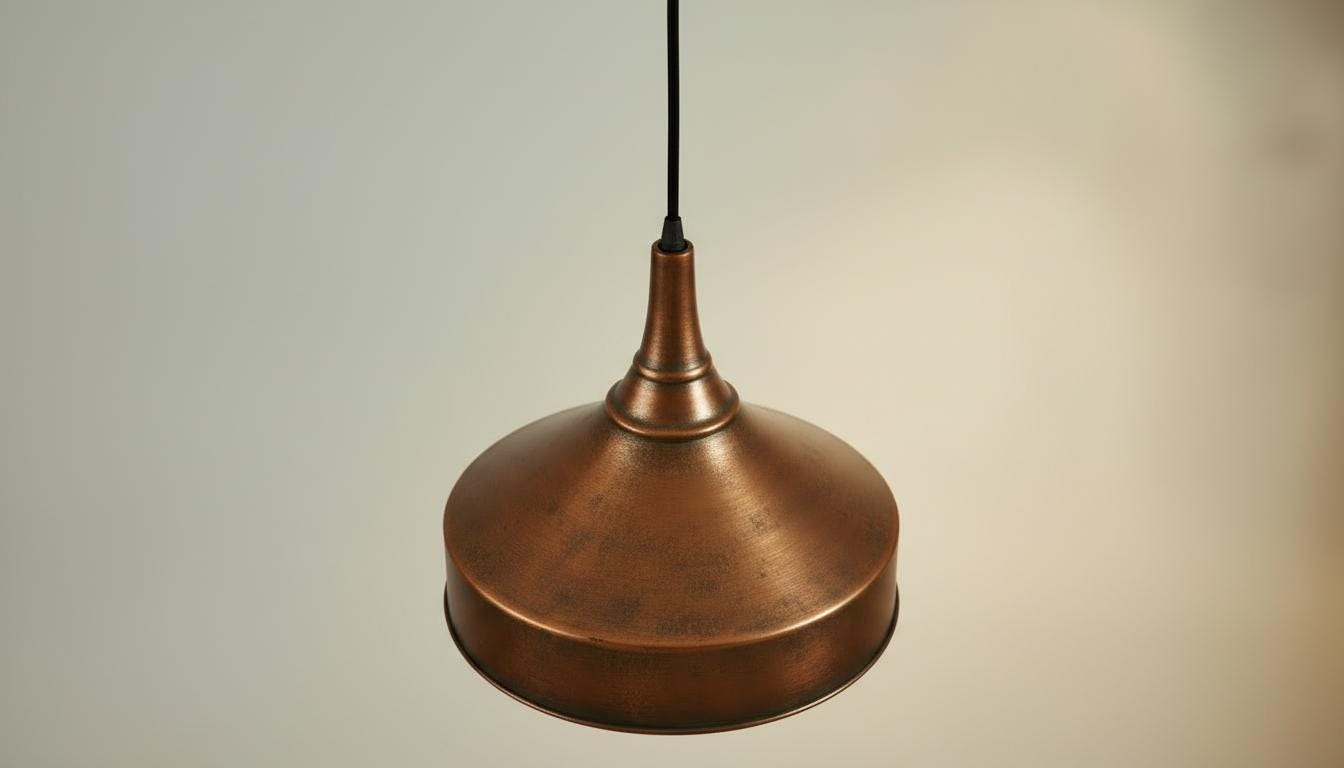 Antique Copper Dome Pendant Light - Rustic Vintage Ceiling Lamp - Mettlemix