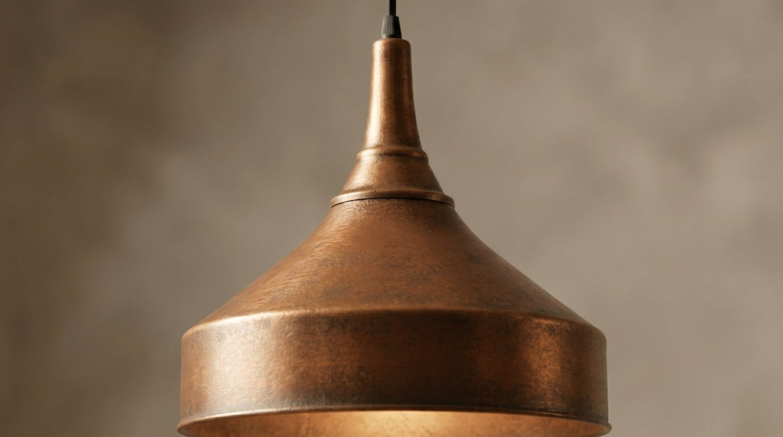 Antique Copper Dome Pendant Light - Rustic Vintage Ceiling Lamp - Mettlemix