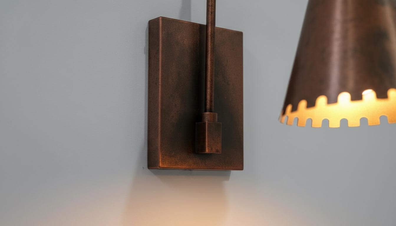 Antique Copper Wall Sconce - Rustic Handcrafted Cone Lamp - Mettlemix