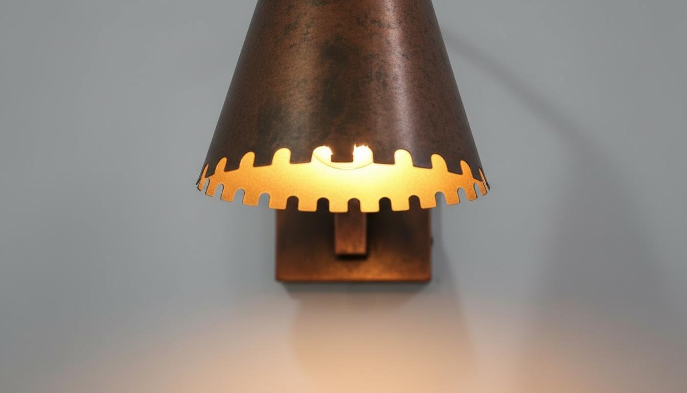 Antique Copper Wall Sconce - Rustic Handcrafted Cone Lamp - Mettlemix