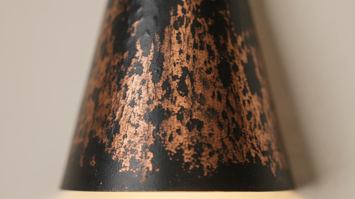 Black Patina Copper Cone Sconce - Hammered Artisan Wall Light - Mettlemix