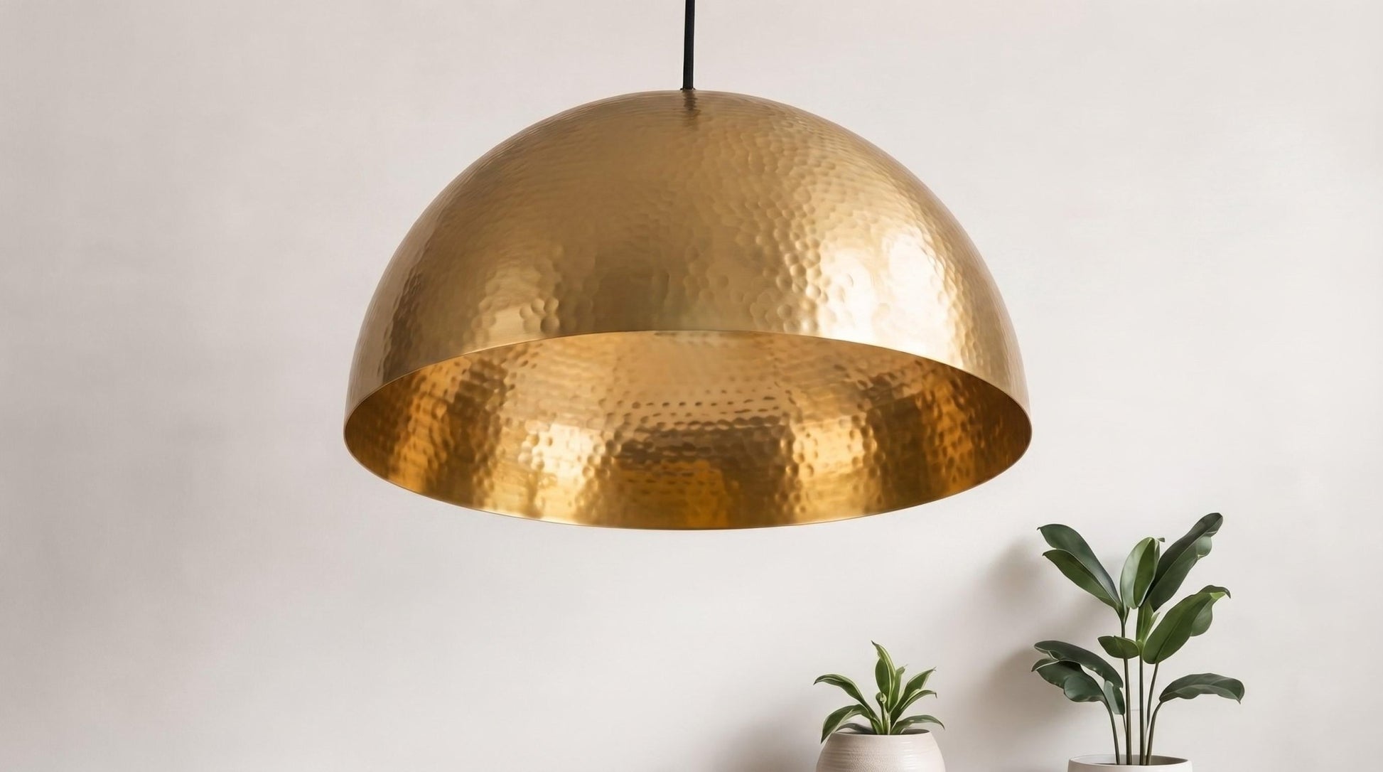 Brass Pendant Light, Gold Hammered Dome Ceiling Lamp, Handmade Kitchen Island Fixture, Modern Mid Century Boho Farmhouse Hanging Light - Mettlemix