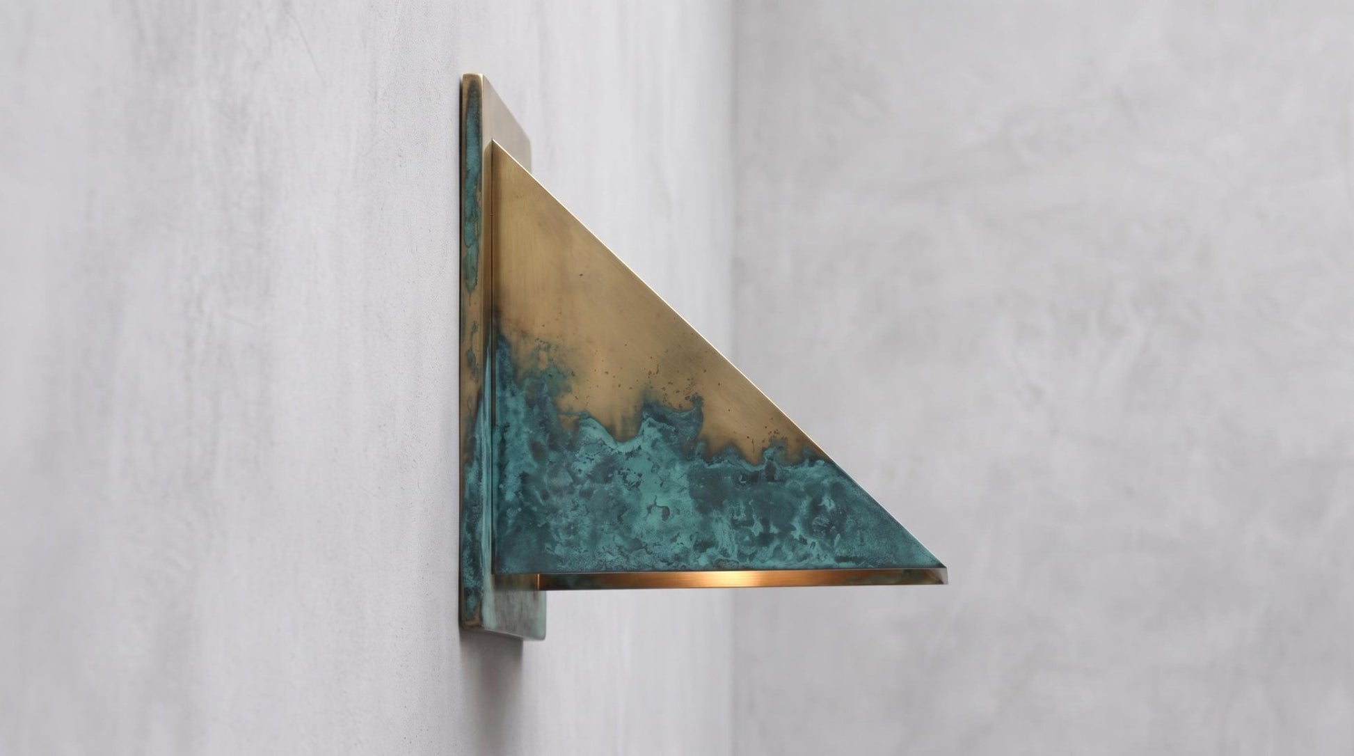 Brass Wall Sconce, Modern Triangle Wedge Wall Light, Solid Brass Indoor Outdoor Sconce, Geometric Entryway Hallway Wall Lamp Fixture - Mettlemix