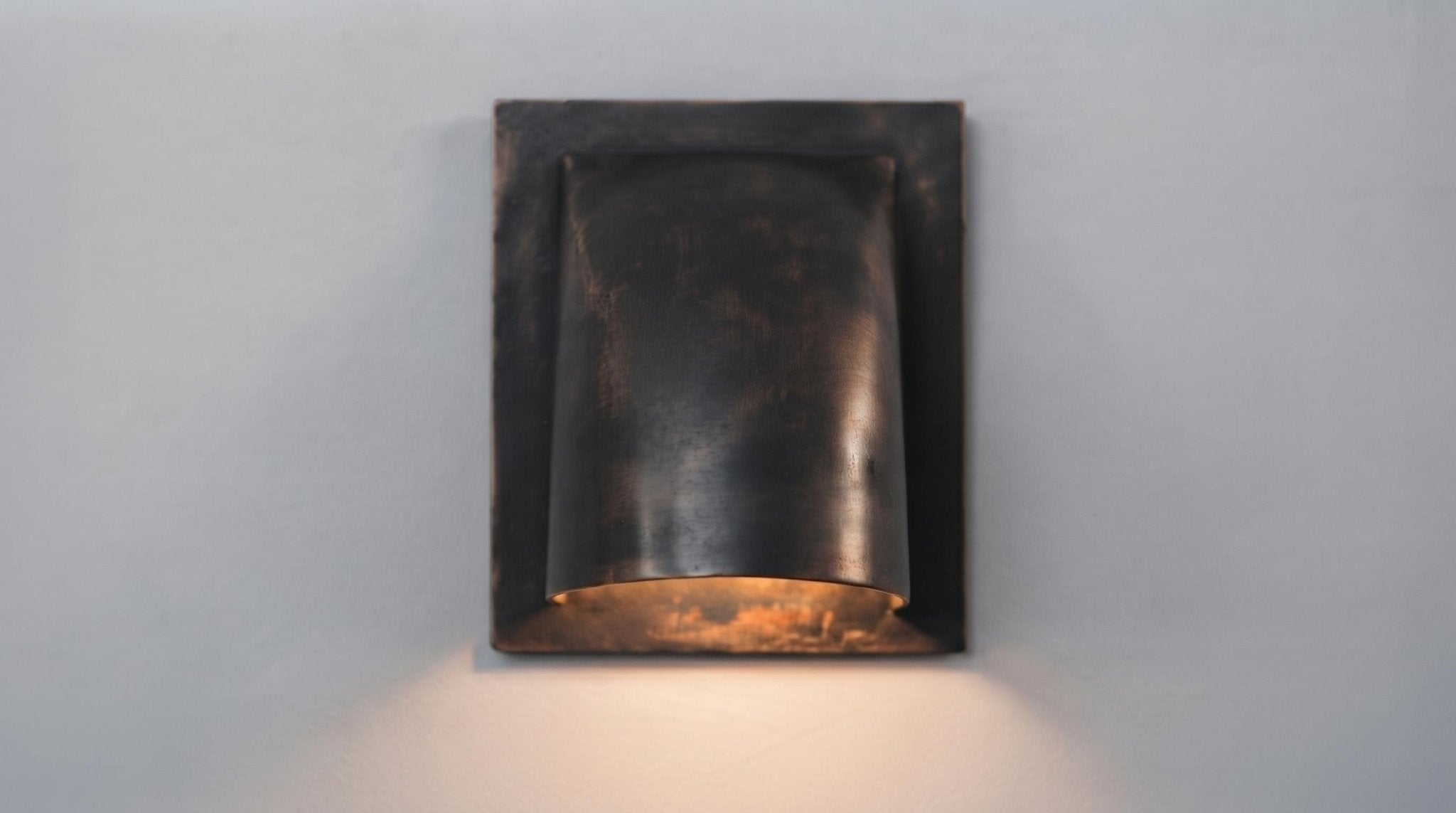 Copper Sconce Light Handmade, Oil Rubbed Bronze Wall Fixture, Dark Indoor Outdoor Wall Lamp, Farmhouse Rustic Home Decor Lighting - Mettlemix