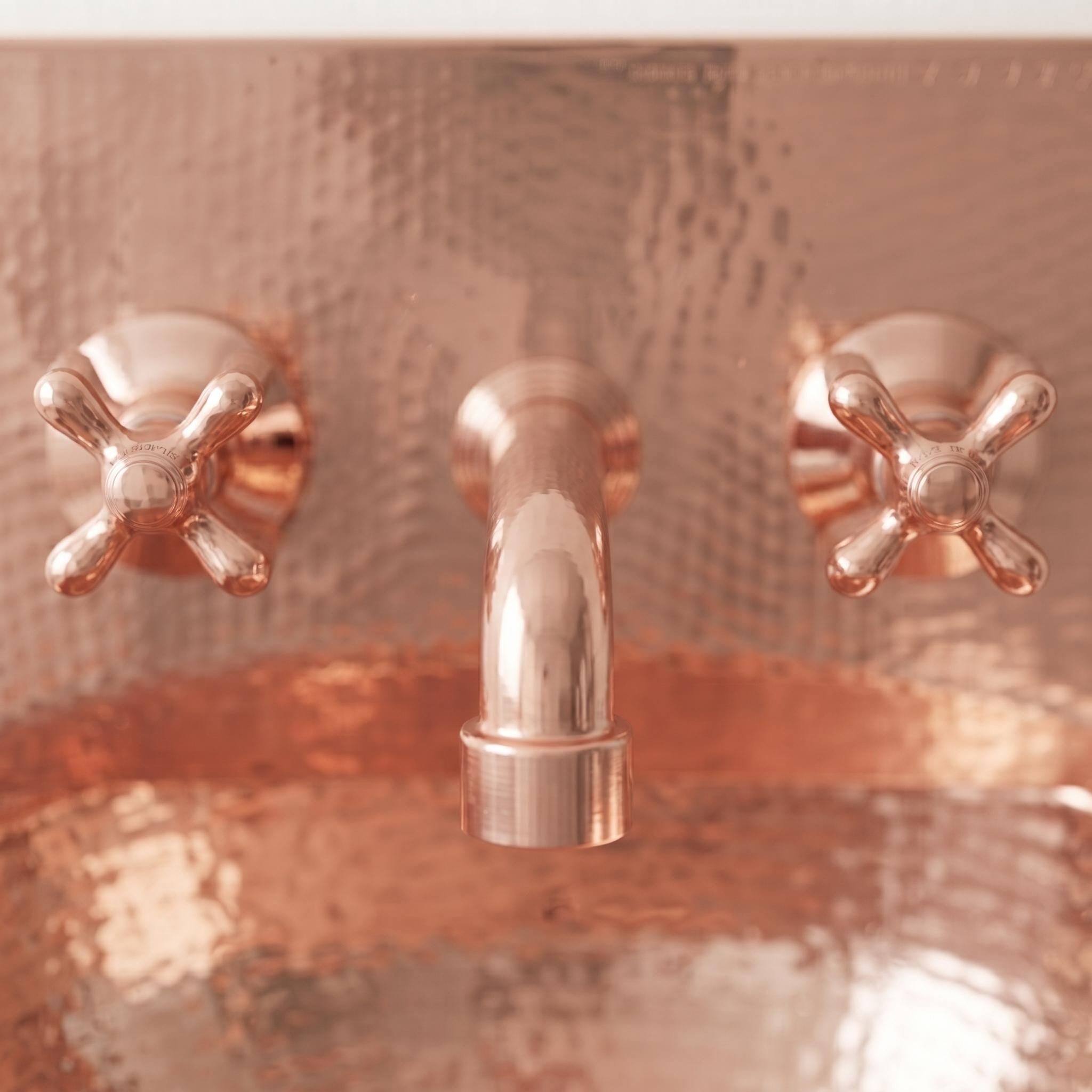 Copper sink a Wall Mount Sink for bathroom Handcrafted Rustic Bathroom Fixture copper sink with faucet bathroom - Mettlemix