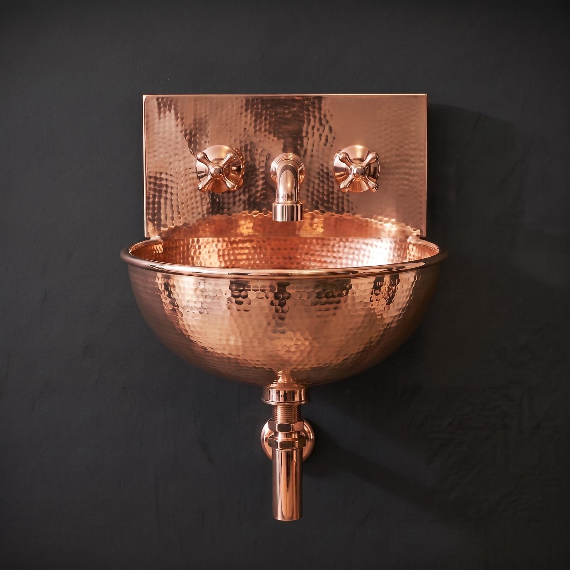 Copper sink a Wall Mount Sink for bathroom Handcrafted Rustic Bathroom Fixture copper sink with faucet bathroom - Mettlemix
