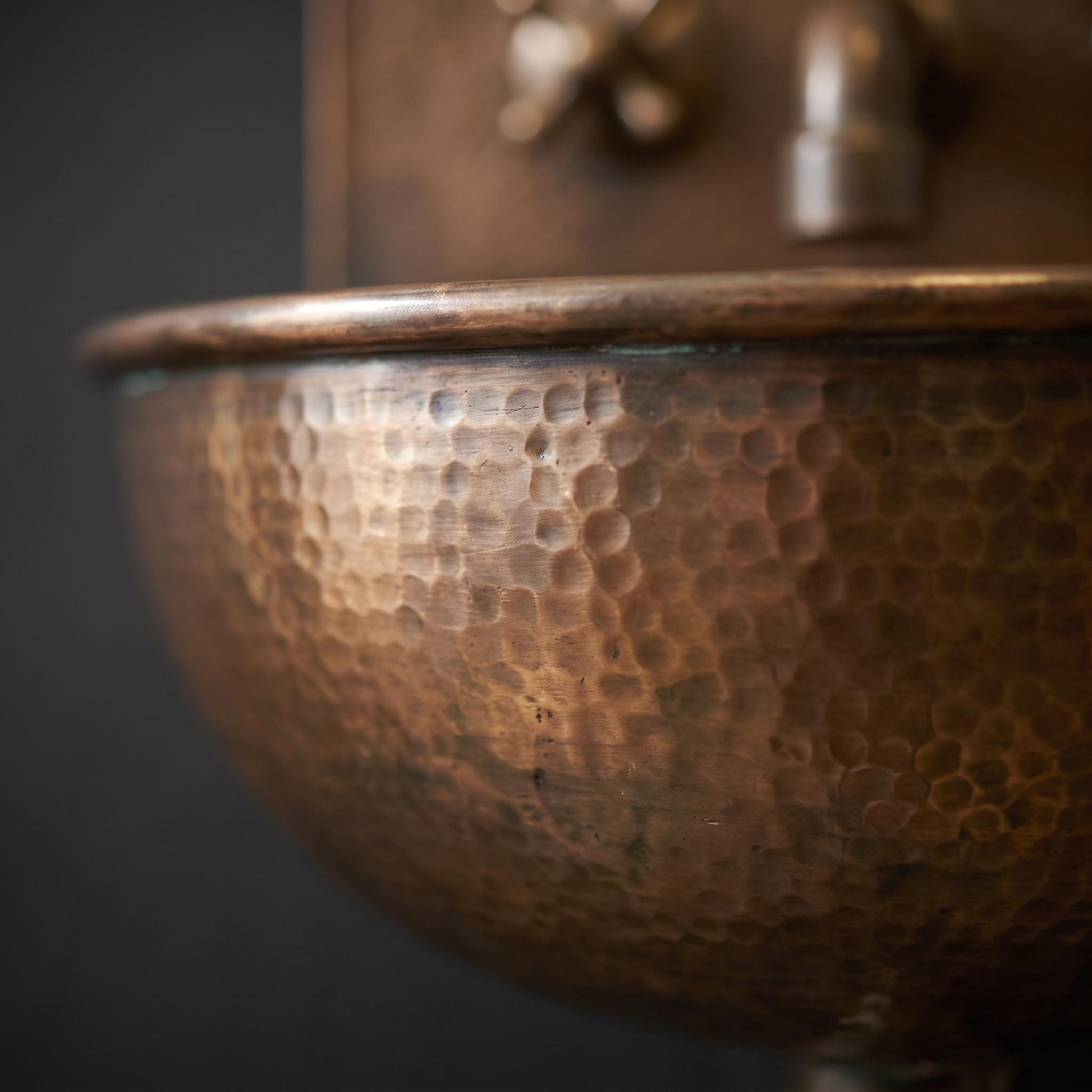 Copper sink aged Wall Mount Sink: Handcrafted Rustic Bathroom Fixture copper bathroom sink - Mettlemix