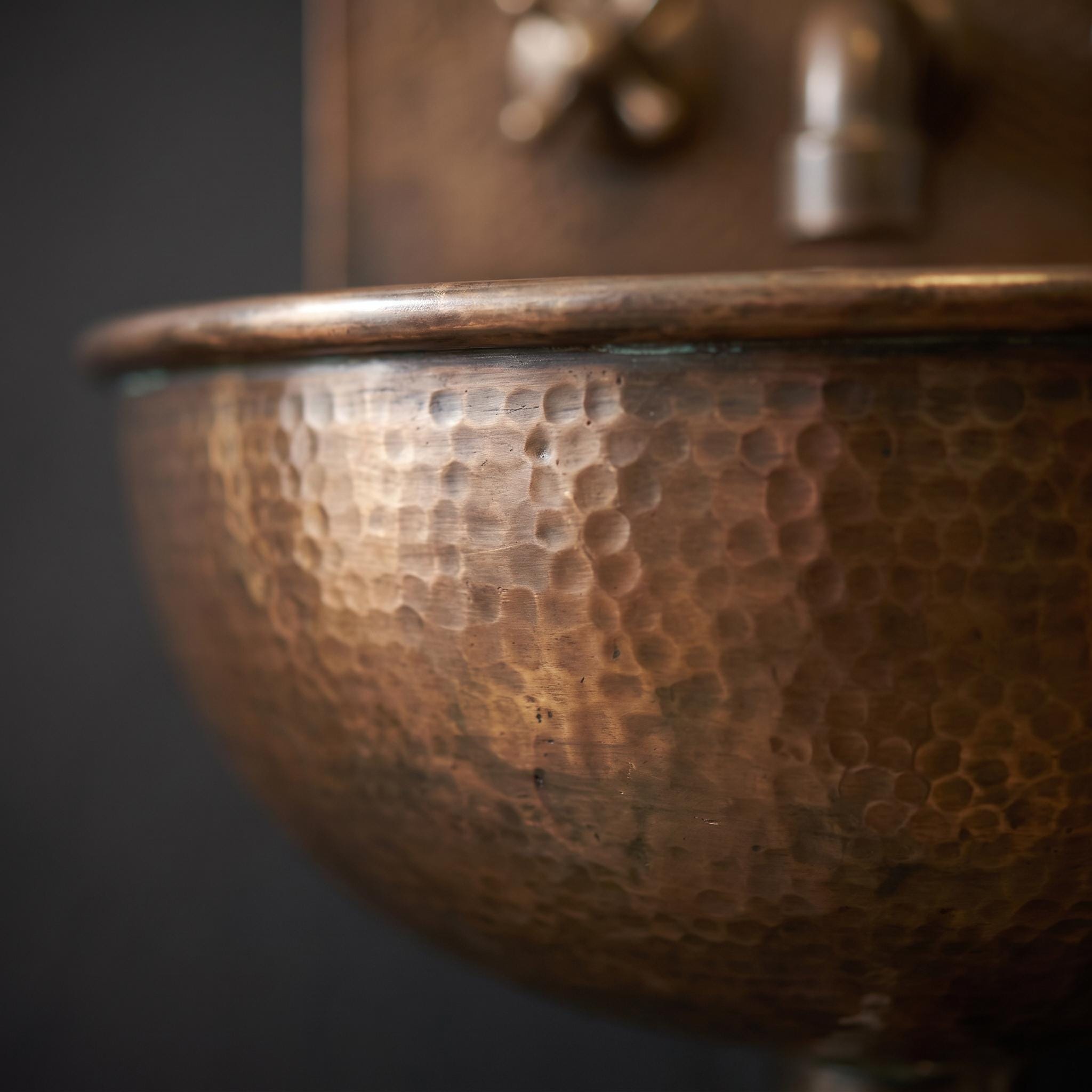 Copper sink aged Wall Mount Sink: Handcrafted Rustic Bathroom Fixture copper bathroom sink - Mettlemix