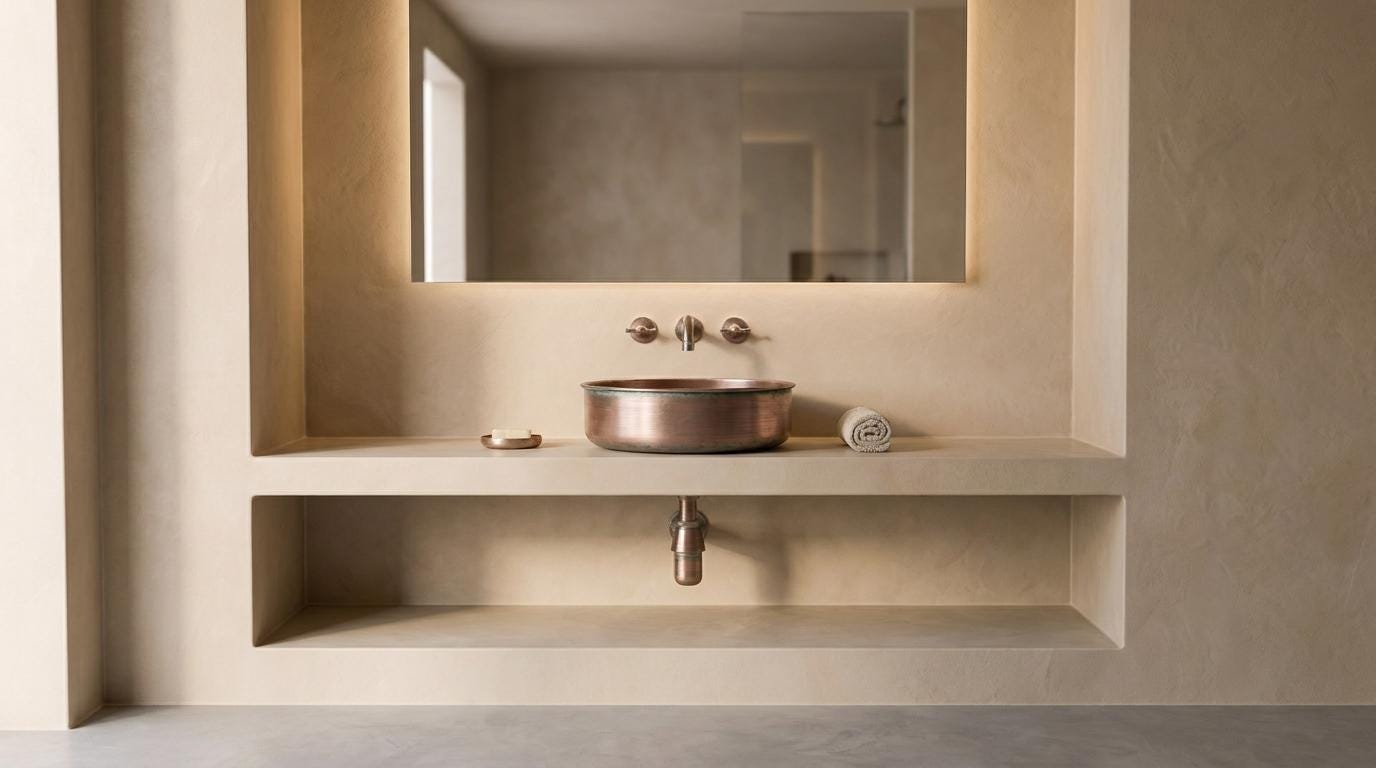 copper Vessel Sink, Round copper Bathroom Sink, Modern Countertop Vanity Basin, Handmade Solid copper Wash Basin,Moroccan Style Wash Basin - Mettlemix