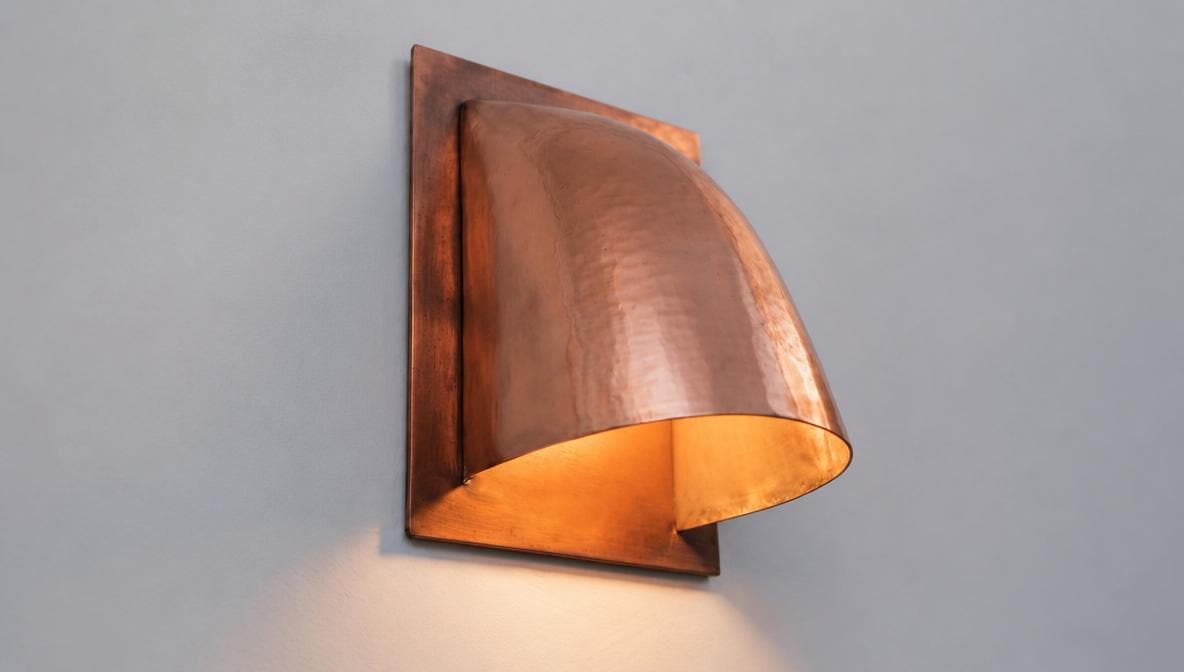 Copper Wall Sconce Light, Handmade Copper Lamp, Rustic Modern Farmhouse Wall Light, Indoor Outdoor Fixture - Mettlemix
