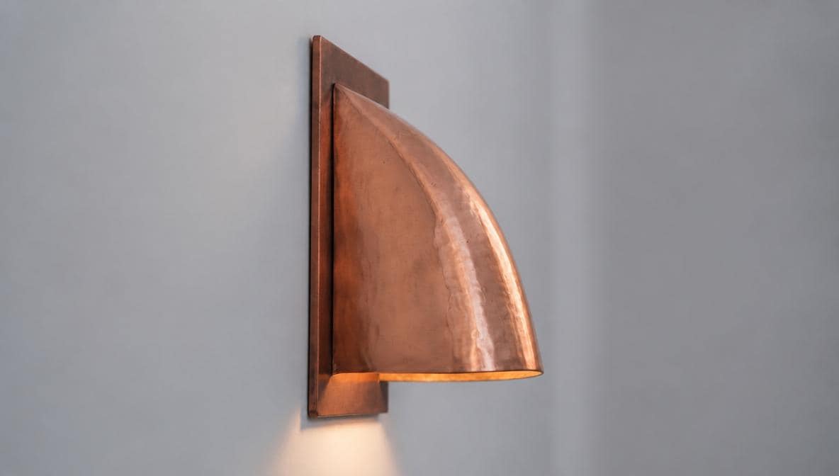 Copper Wall Sconce Light, Handmade Copper Lamp, Rustic Modern Farmhouse Wall Light, Indoor Outdoor Fixture - Mettlemix