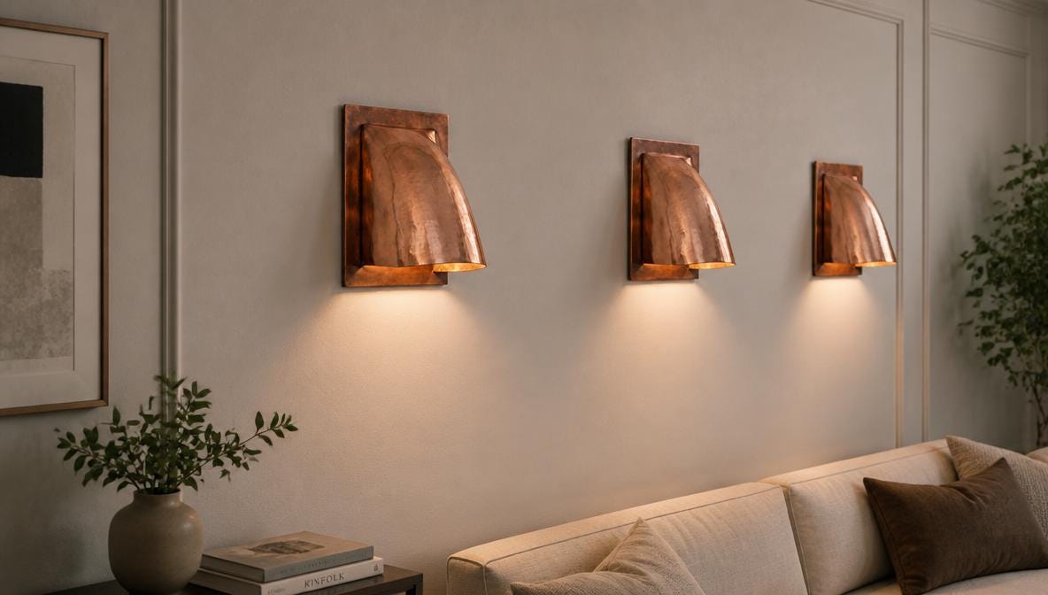Copper Wall Sconce Light, Handmade Copper Lamp, Rustic Modern Farmhouse Wall Light, Indoor Outdoor Fixture - Mettlemix