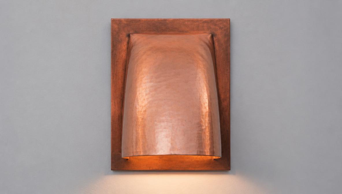 Copper Wall Sconce Light, Handmade Copper Lamp, Rustic Modern Farmhouse Wall Light, Indoor Outdoor Fixture - Mettlemix