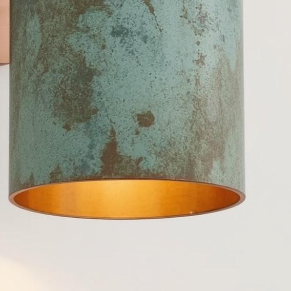 Green Patina Copper Wall Sconce: Handmade Rustic Indoor/Outdoor Light - Mettlemix