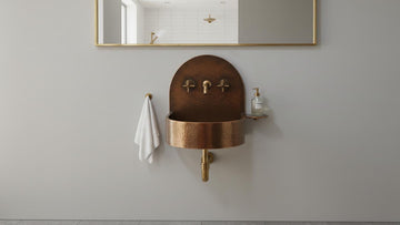 Hammered Antique Copper Wall Mount Sink - Artisan Vanity Basin - Mettlemix