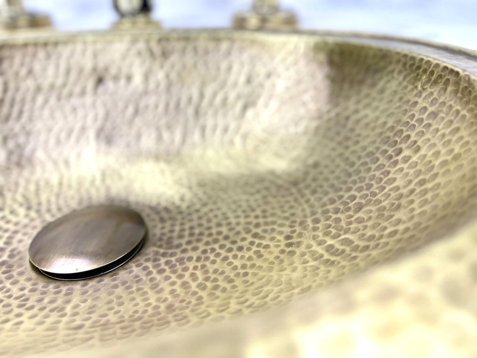 Hammered Brass Drop-In Sink & Faucet Set - Resin & Bone Inlay - Mettlemix