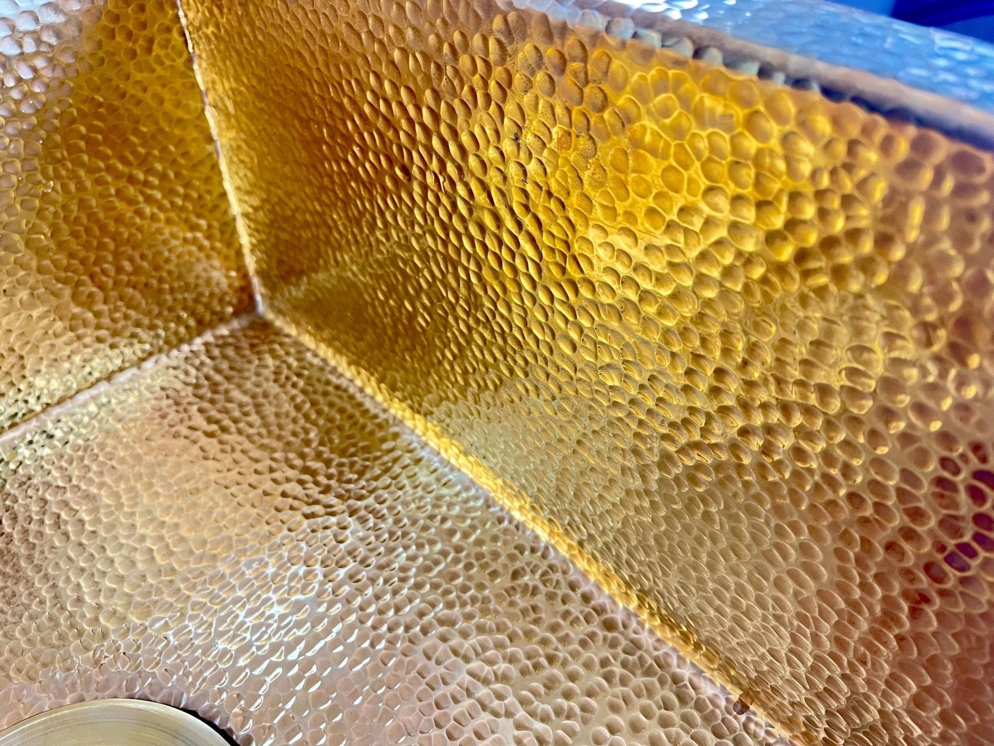 Hammered Brass Square Farmhouse Sink - Unlacquered Drop-in Basin - Mettlemix