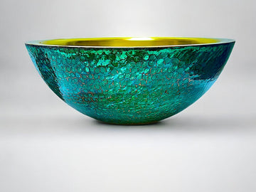 Hammered Brass Vessel Sink - Art Deco Patina Bathroom Basin - Mettlemix