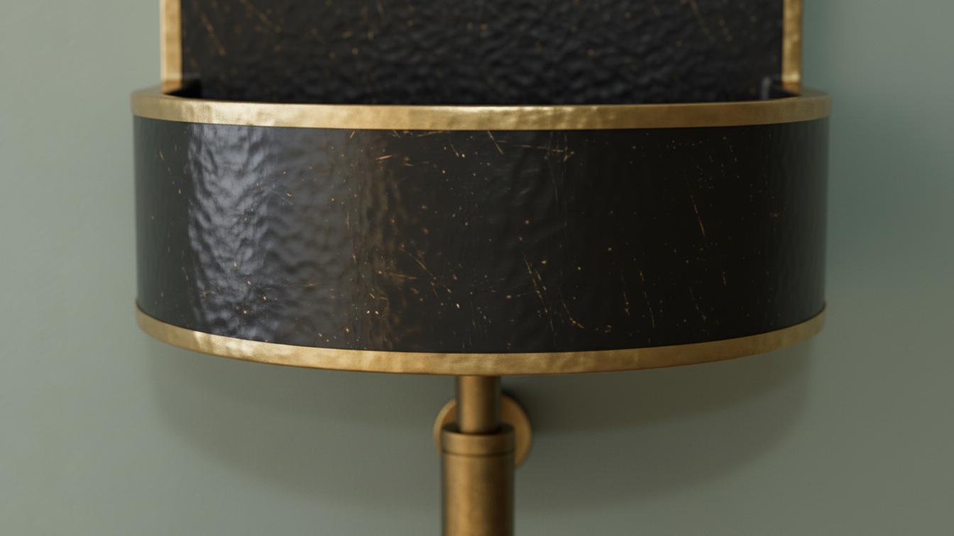 Hammered Brass Wall Mount Sink - Black Patina Floating Basin - Mettlemix