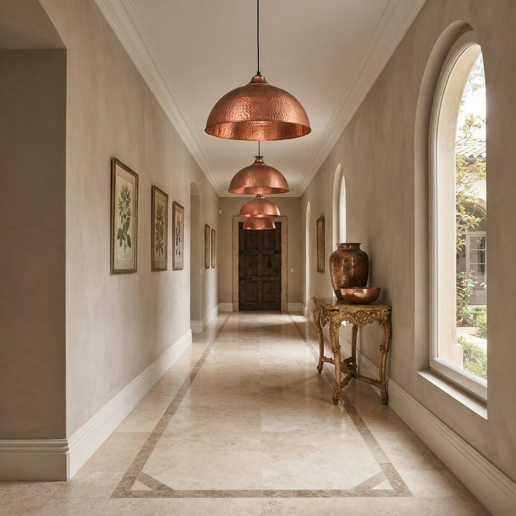 Hammered Copper Dome Pendant Light - copper Industrial Ceiling Lamp - Mettlemix