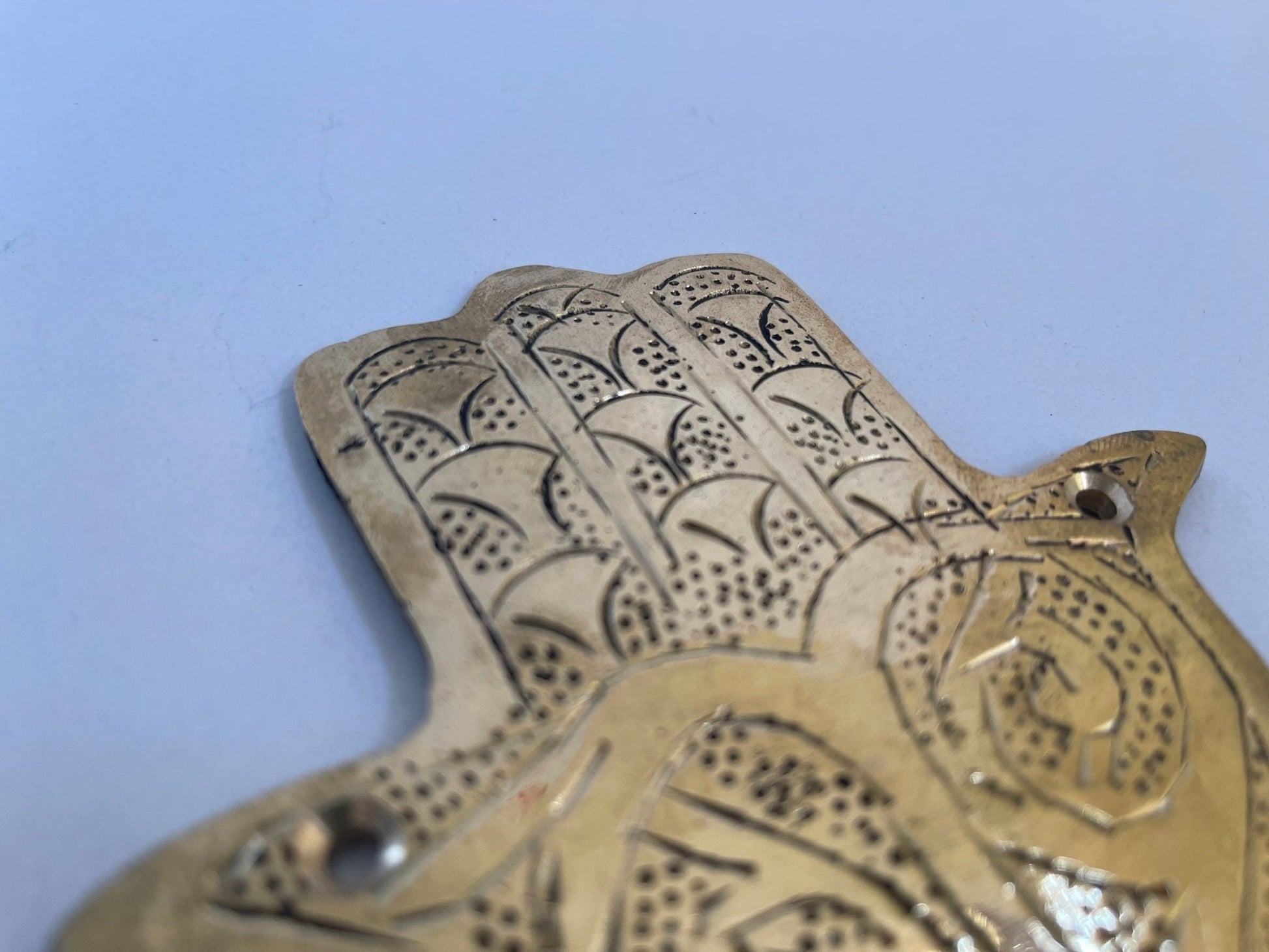 Hand-Engraved Solid Brass Hamsa Wall Hook - Unlacquered Coat Hanger - Mettlemix