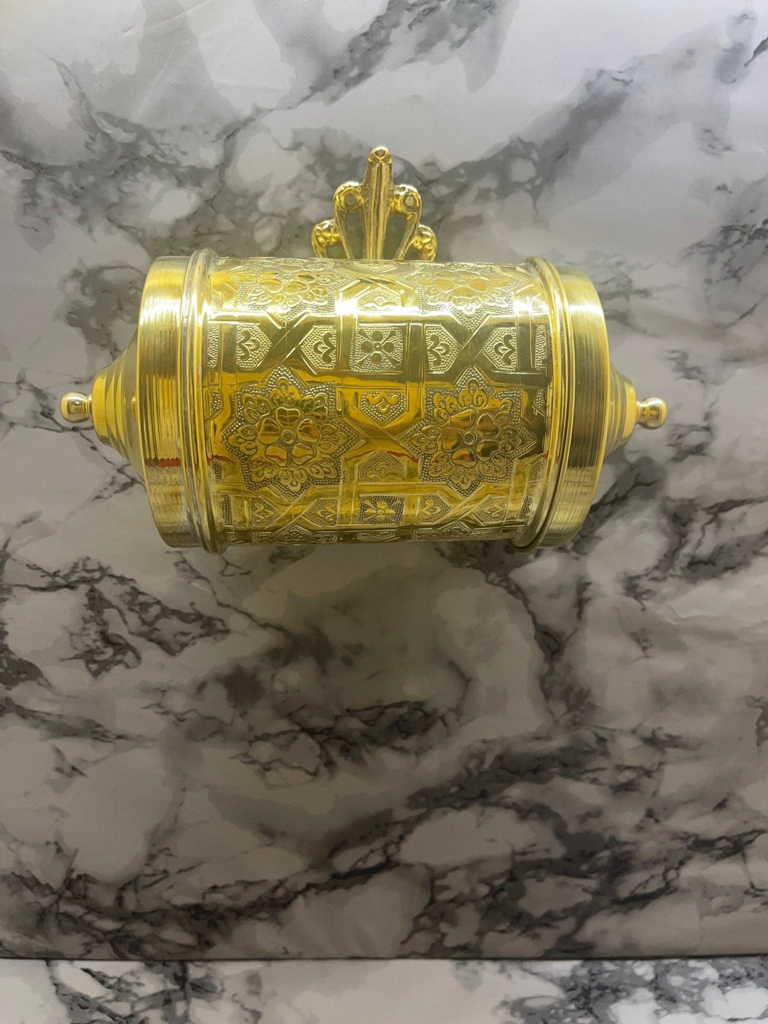 Hand - Engraved Solid Brass Tissue Holder - Unlacquered Bathroom Accessory - Mettlemix