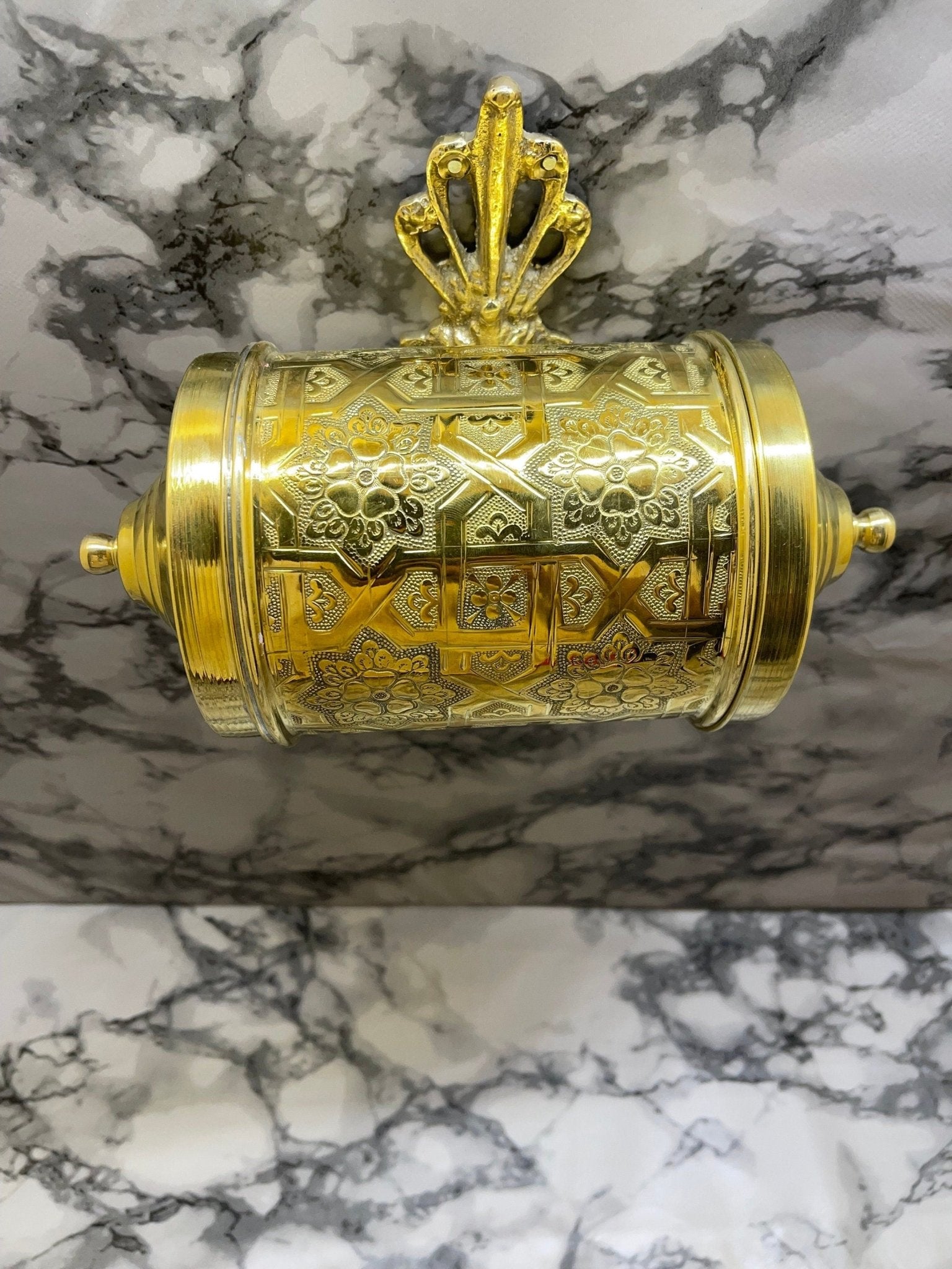 Hand - Engraved Solid Brass Tissue Holder - Unlacquered Bathroom Accessory - Mettlemix