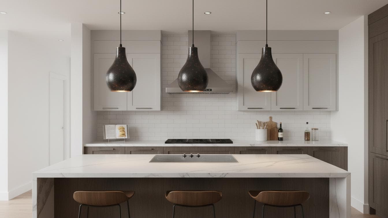 Hand-Hammered Black Copper Teardrop Pendant Light - Industrial Lamp - Mettlemix