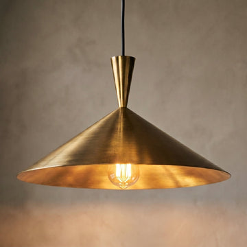 Hand-Hammered Brass Dome Pendant Light - Kitchen Island Fixture - Mettlemix