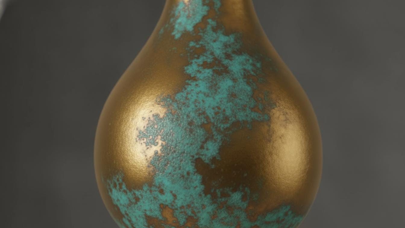 Hand - Hammered Brass Teardrop Pendant - Verdigris Patina Ceiling Lamp - Mettlemix