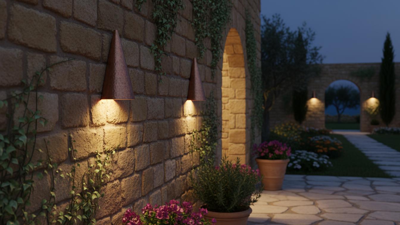 Hand - Hammered Copper Cone Sconce - Rustic Minimalist Wall Light - Mettlemix