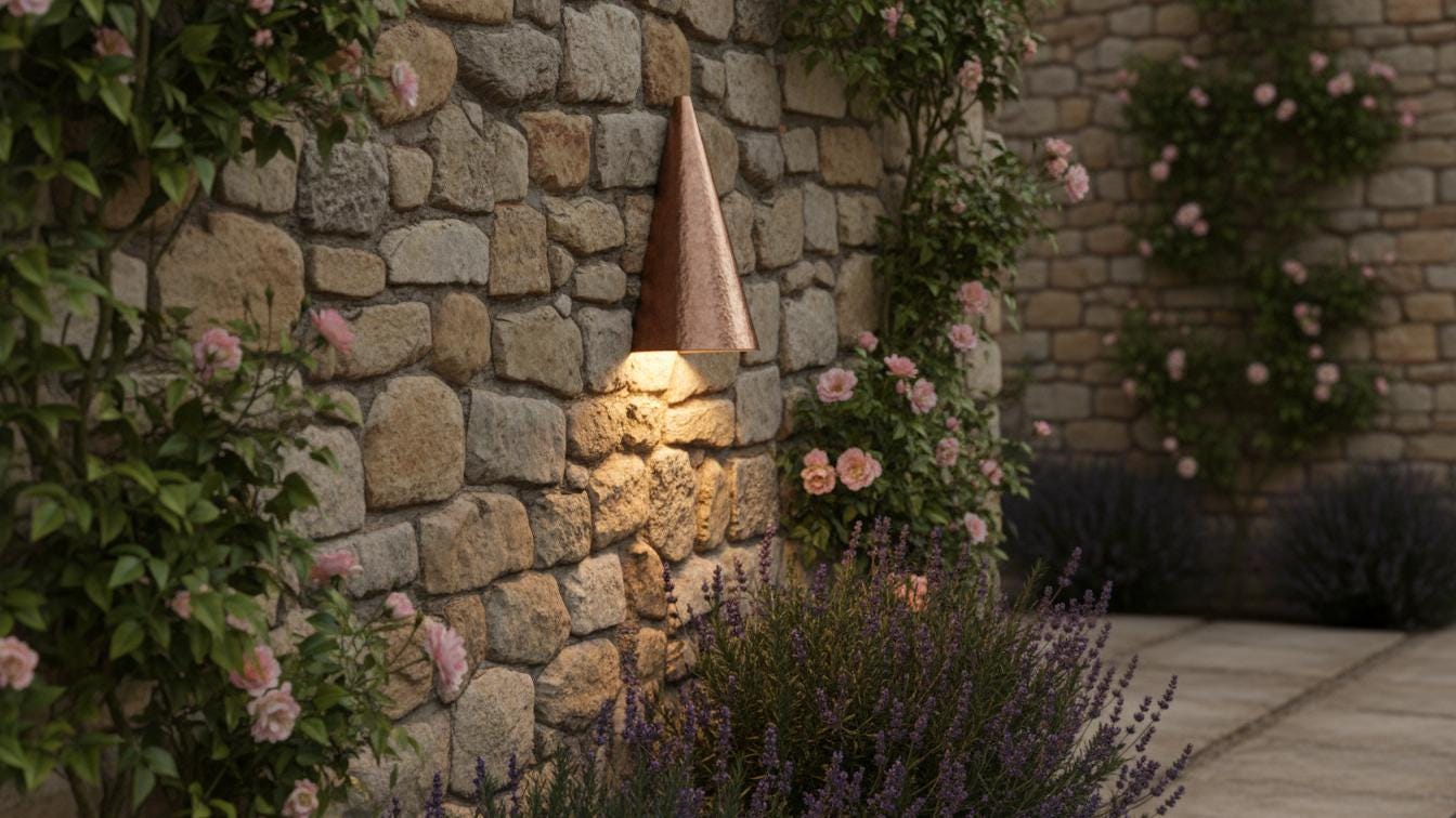 Hand - Hammered Copper Cone Sconce - Rustic Minimalist Wall Light - Mettlemix