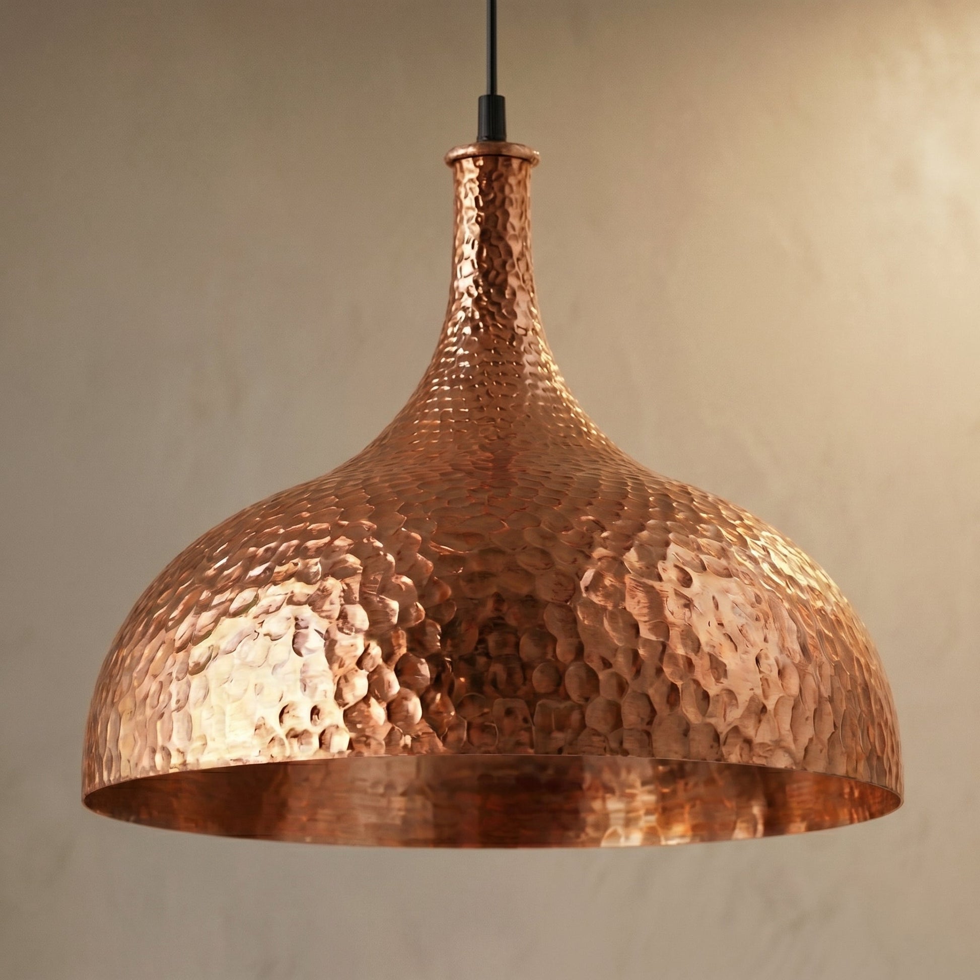 Hand-Hammered Copper Pendant Light - Vintage Farmhouse Light Fixture - Mettlemix