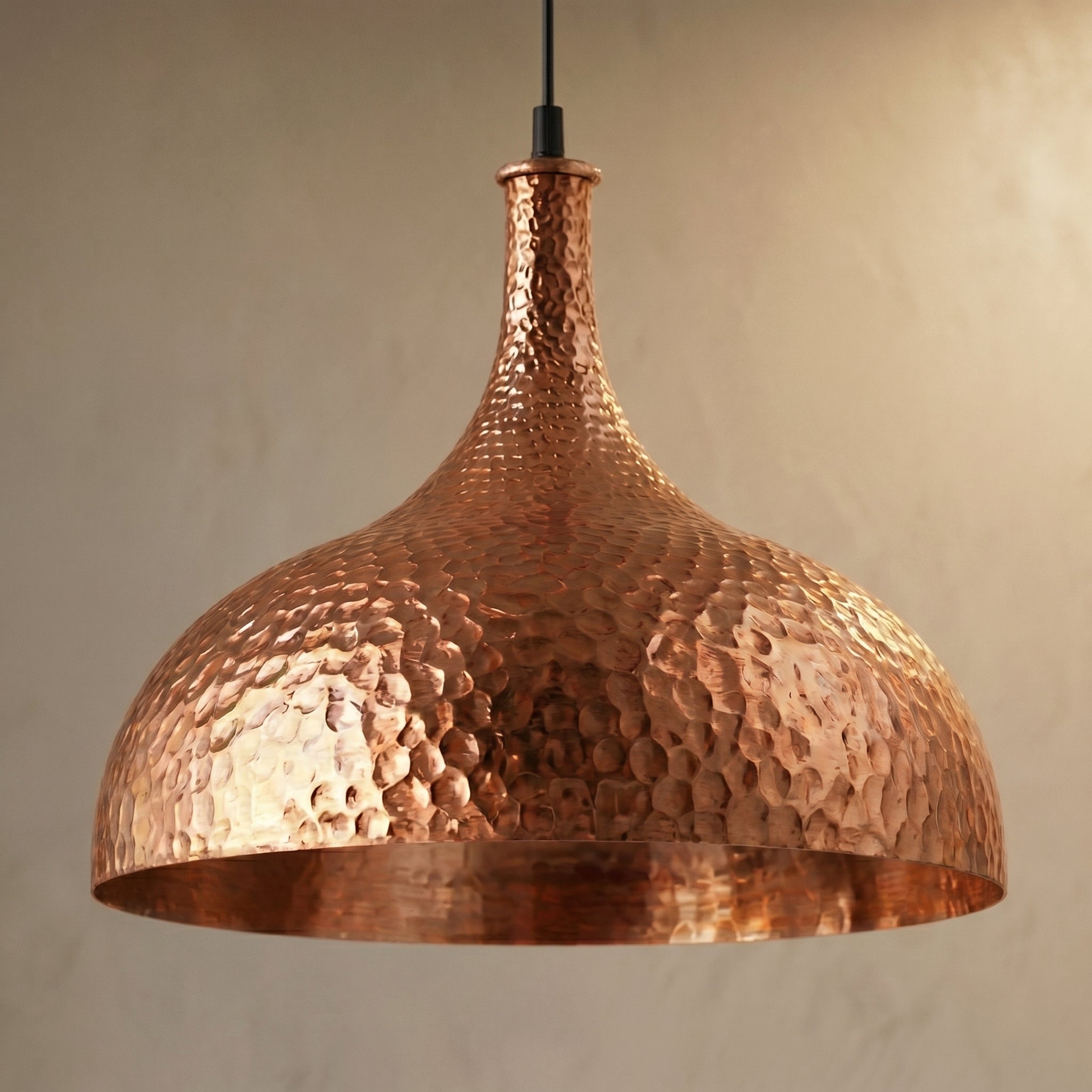 Hand-Hammered Copper Pendant Light - Vintage Farmhouse Light Fixture - Mettlemix